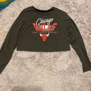 Chicago Bulls Long Sleeve Crop Top